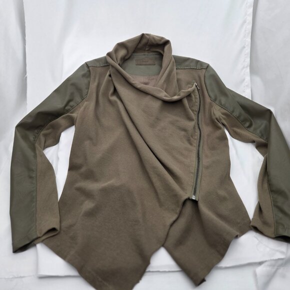 BLANKNYC Army Green Mixed Media Moto Jacket – Size L